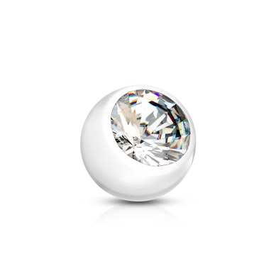 Bola de piercing con brillante en varios colores