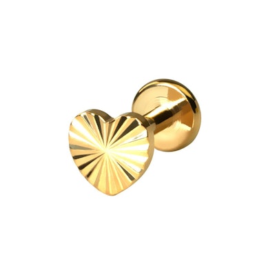 Labret en forma de corazón con relieve