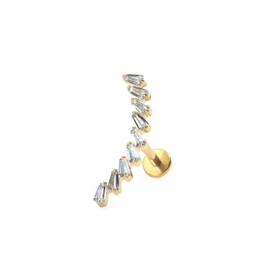 Labret de titanio con arco de piedras