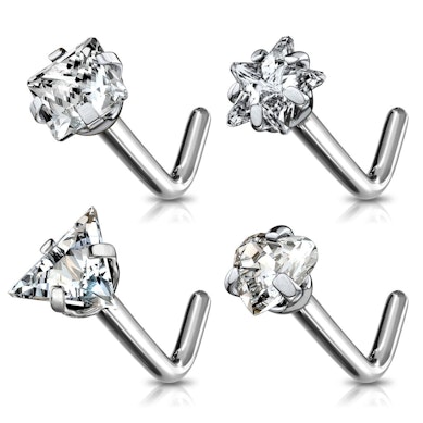 Piercing para la nariz de titanio y con diferentes piedras