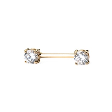 Piercing para el pezón de oro de 14 quilates con brillante