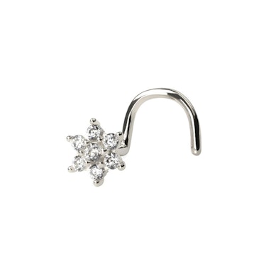 Tornillo para la nariz de oro de 14 quilates con flor