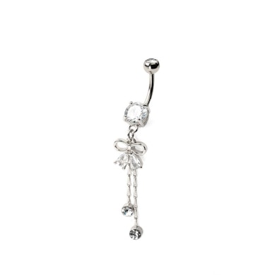 Piercing para el ombligo con lazo y cadenas