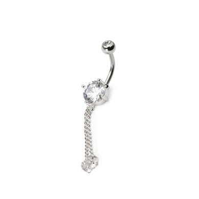 Piercing para el ombligo con piedras y cadenas