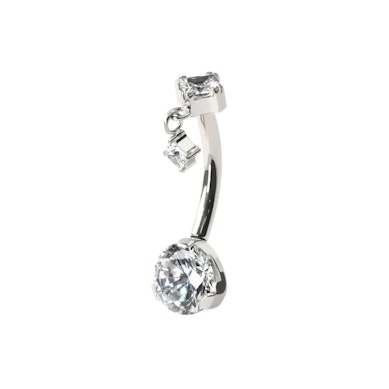 Piercing para el ombligo con colgante cuadrado