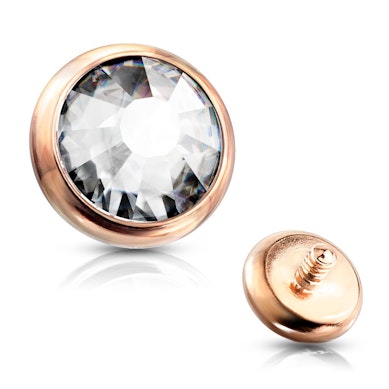Joya para microdermal en varios colores con brillante.