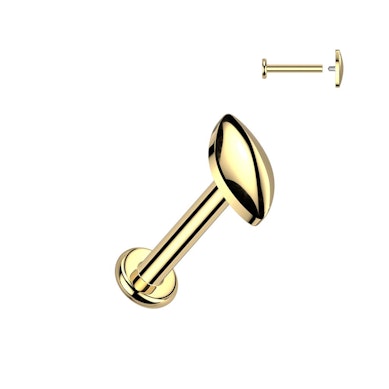 Labret de titanio con óvalo redondeado