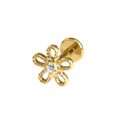 Labret de titanio con flor