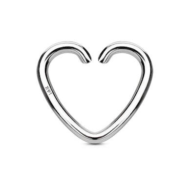 Aro para la oreja en oro de 14 quilates en forma de corazón
