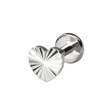 Labret en forma de corazón con relieve