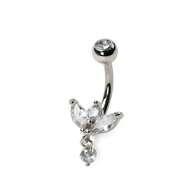 Piercing para el ombligo con piedras de corte marquise