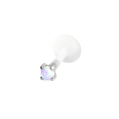 Labret de oro de 14 quilates con ópalo