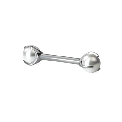 Barra para el pezón de titanio con perlas