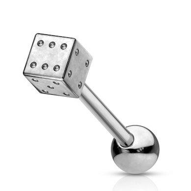 Piercing para la lengua con dado