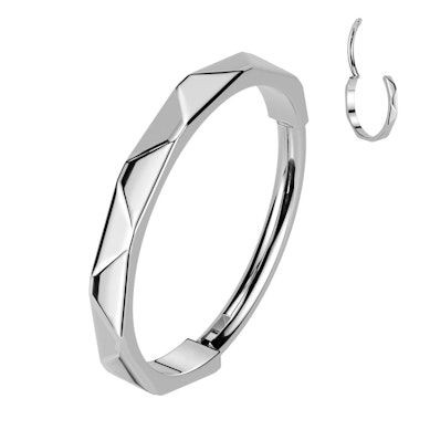 Aro de titanio para nostril con tacto de diamante