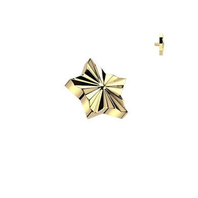 Joya microdermal de titanio en forma de estrella con relieve