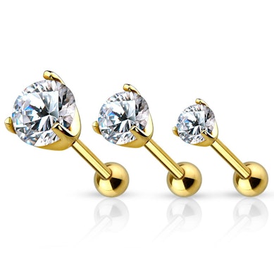 Set de pendientes de oro de 14 quilates con brillante