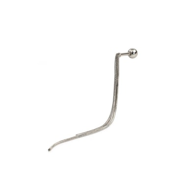 Barra recta para la oreja con cadena doble