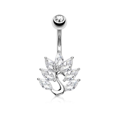Piercing para el ombligo con pavo real
