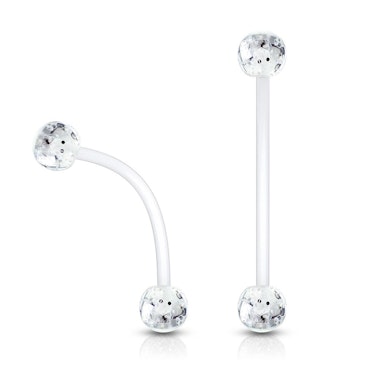 Piercing para el ombligo con bolas de glitter para embarazadas