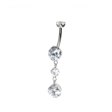 Piercing para el ombligo de titanio con colgante