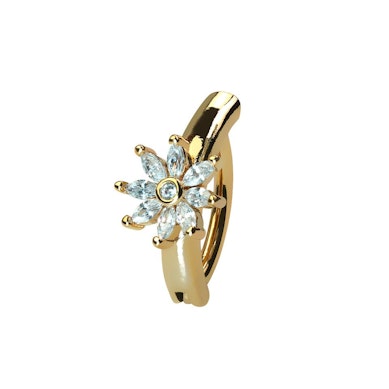 Clicker para el ombligo con flor destellante