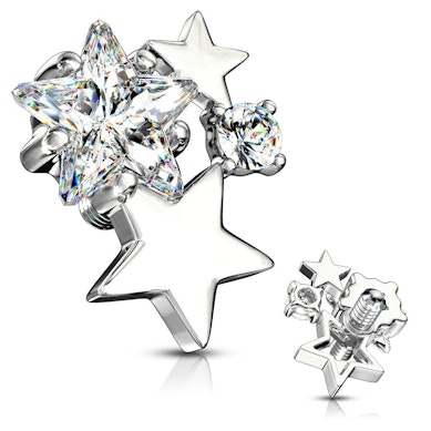 Joya para microdermal con lluvia de estrellas