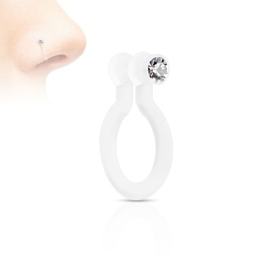 Fake piercing clip-on para la nariz con brillante