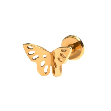Labret de titanio con mariposa