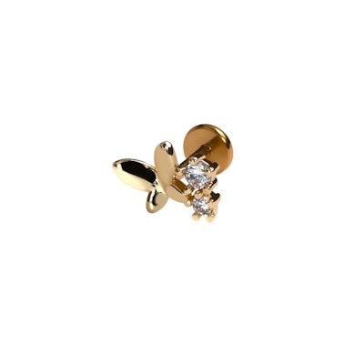 Labret de mariposa con pedrería