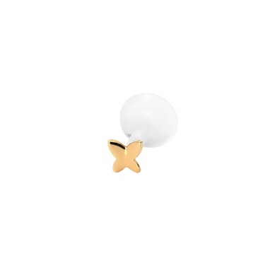 Labret con mariposa en oro de 14 quilates y barra de ptfe