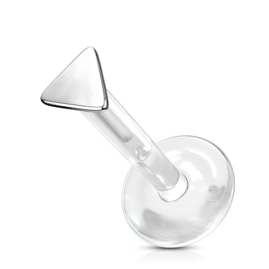 Labret con cuenta triangular de oro 14 quilates