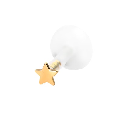 Labret con estrella en oro de 14 quilates