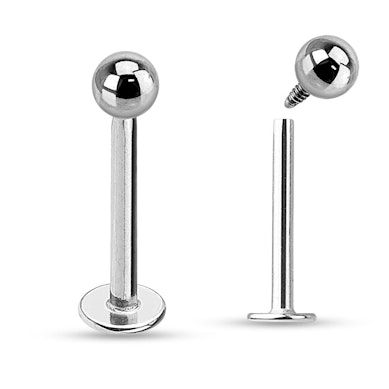 Labret de titanio con rosca interior