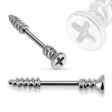 Piercing para el pezón en forma de tornillo