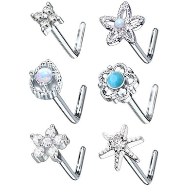 Pack de 6 joyas para la nariz