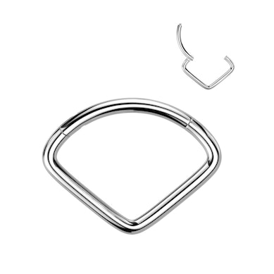 Aro clicker de titanio con diseño en forma de V