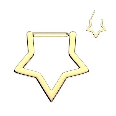 Aro clicker de titanio en forma de estrella