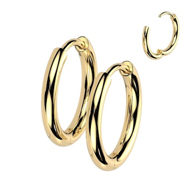 Par de aros huggie de titanio