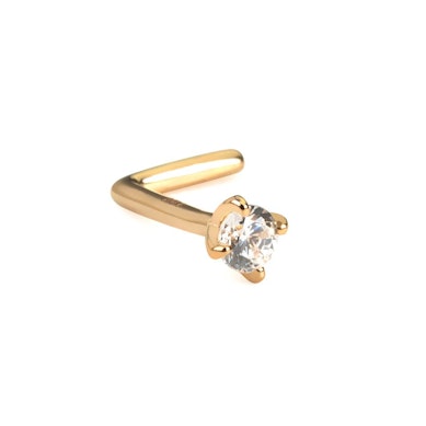 Piercing para la nariz de oro de 14 quilates con brillante redondo
