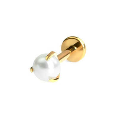 Labret de titanio con perla