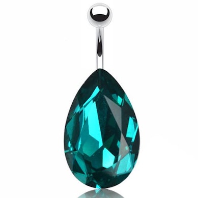 Piercing para el ombligo con brillante grande en forma de lágrima