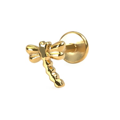 Labret de titanio con libélula