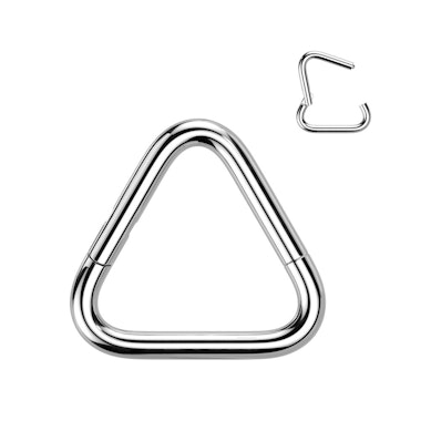 Aro clicker triangular de titanio