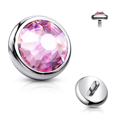 Joya microdermal de titanio con brillante.