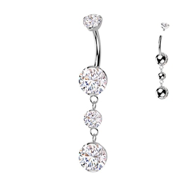 Piercing para el ombligo de titanio con colgante