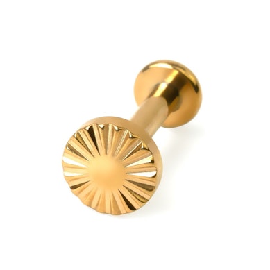 Sofisticado labret de titanio con relieve de diamante