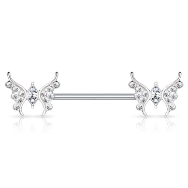 Piercing para el pezón con mariposas y brillantes