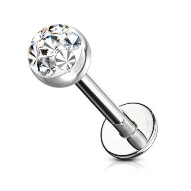 Labret con perla de cristal