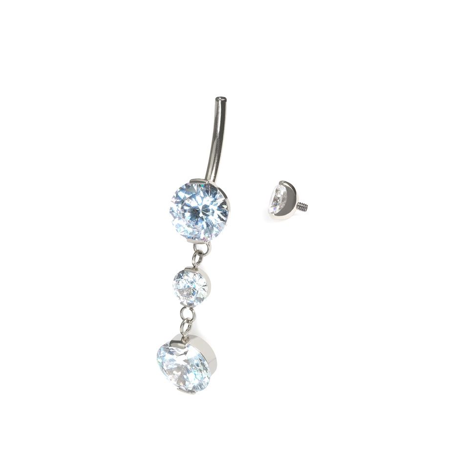 Piercing para el ombligo de titanio con colgante
